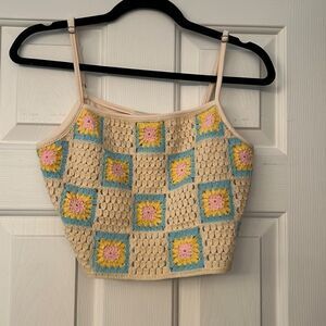 Wild Fable Crochet Crop Tank M